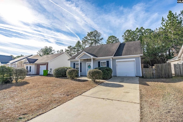 ranch-style house with a garage