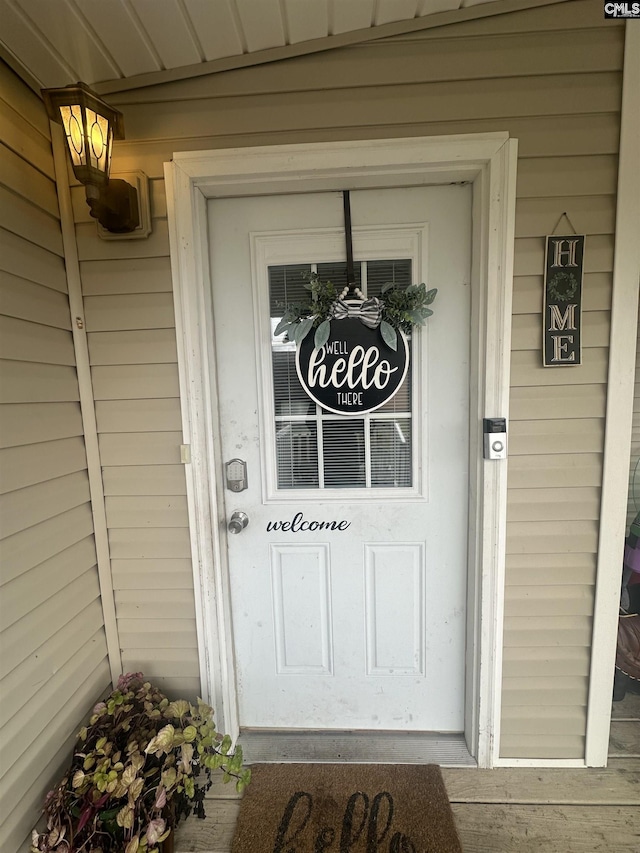 view of doorway to property