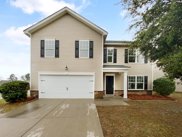 view of front of home featuring a garage