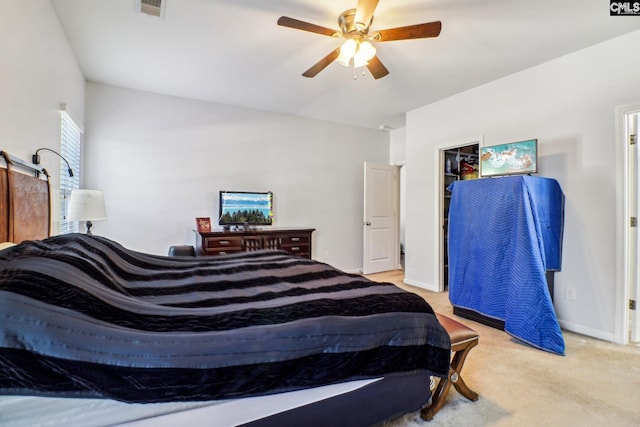 576 Flat Creek Dr, Blythewood, SC 29016 - bedroom with ceiling fan, a barn door, baseboards, and light carpet