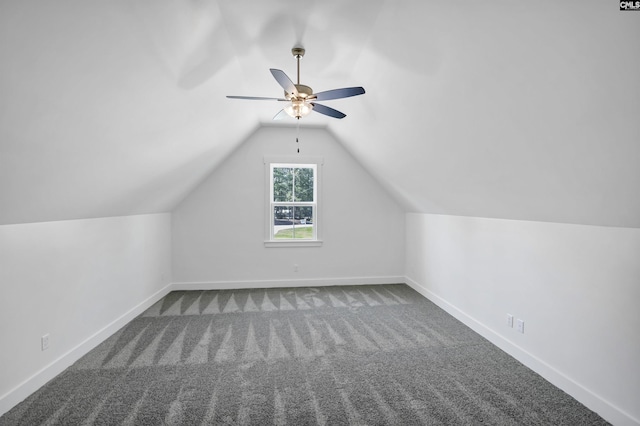 387 Bedford Way, Prosperity, SC 29127 - bonus room featuring vaulted ceiling, carpet flooring, and ceiling fan