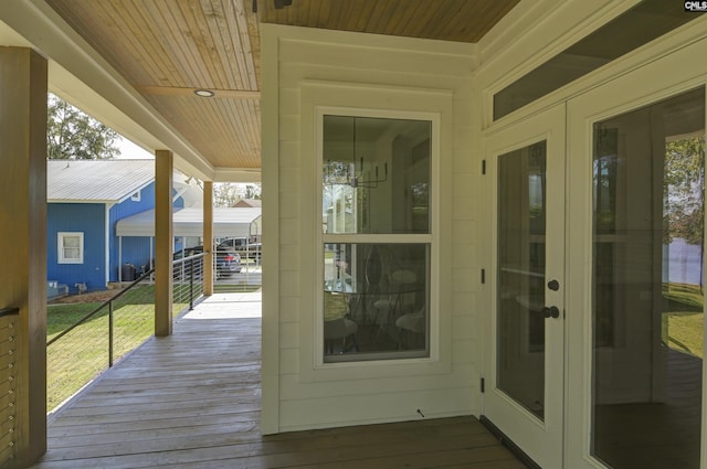 387 Bedford Way, Prosperity, SC 29127 - wooden deck featuring french doors