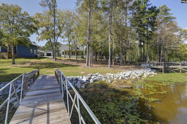387 Bedford Way, Prosperity, SC 29127 - dock area with a water view and a yard