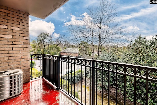 balcony with central AC unit