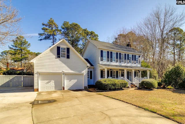 view of front of house featuring a front lawn and a porch