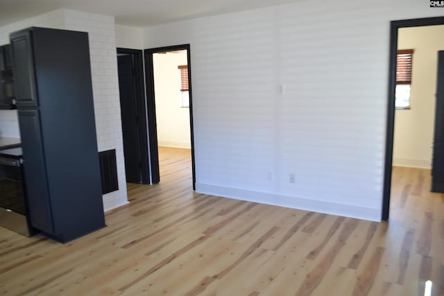 interior space with light hardwood / wood-style flooring