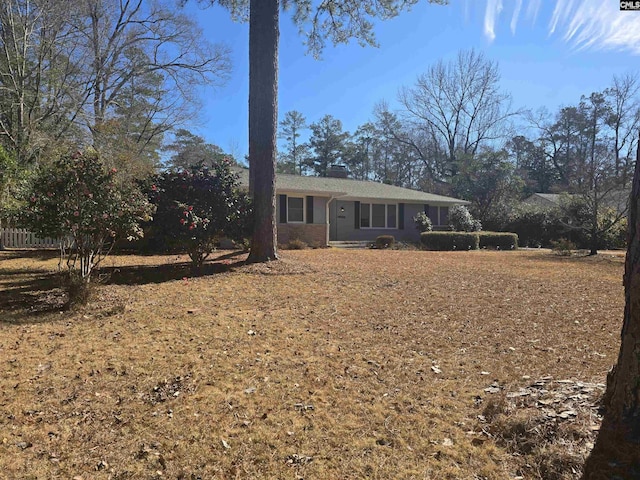 view of front of property featuring a chimney