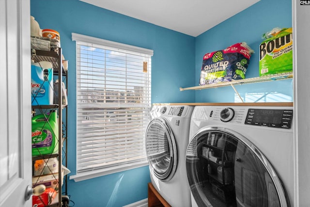 washroom featuring separate washer and dryer