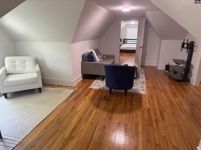 3442 Blossom St, Columbia, SC 29205 - living area with lofted ceiling and wood-type flooring