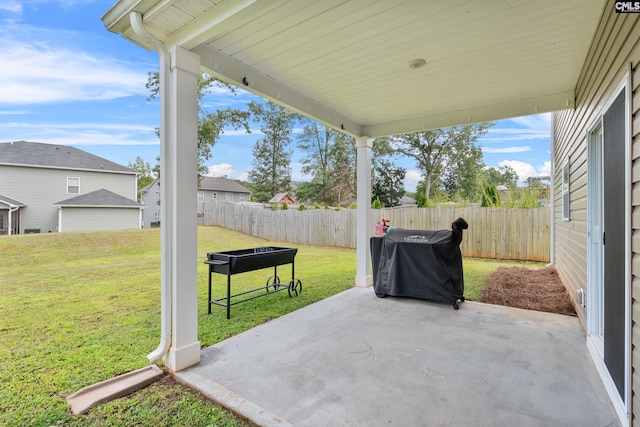 view of patio / terrace with a grill