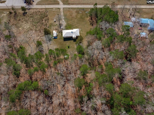 aerial view with a rural view