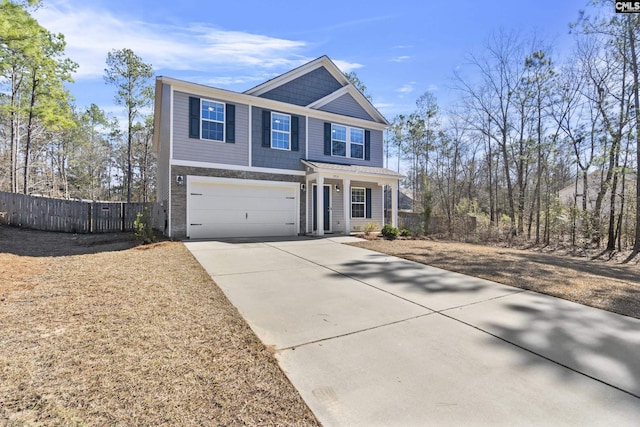 view of front of home with a garage