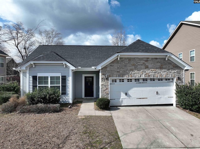 ranch-style home with a garage