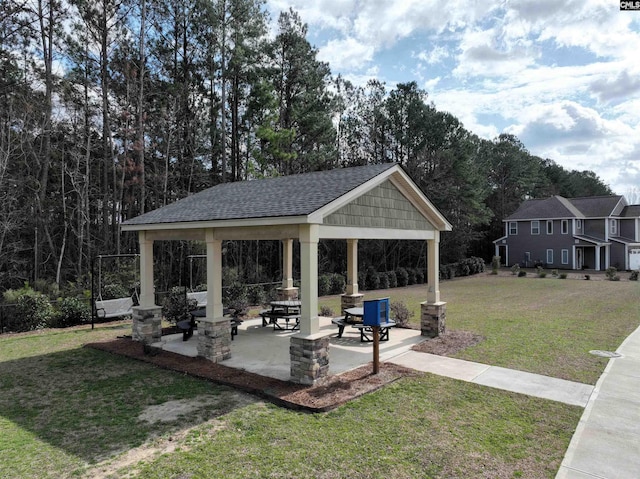 view of patio / terrace with a gazebo