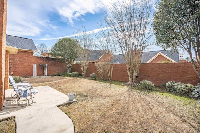 view of yard with a patio