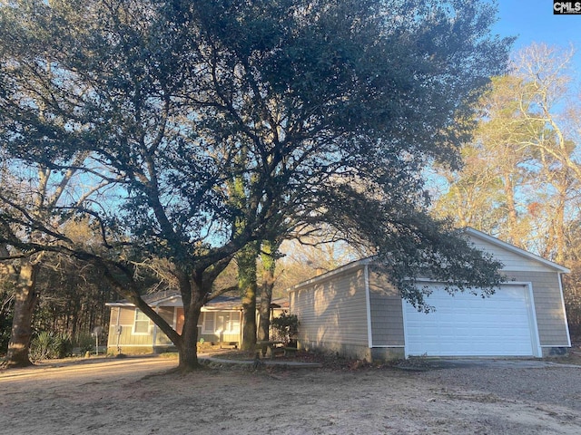 view of front of home with a garage