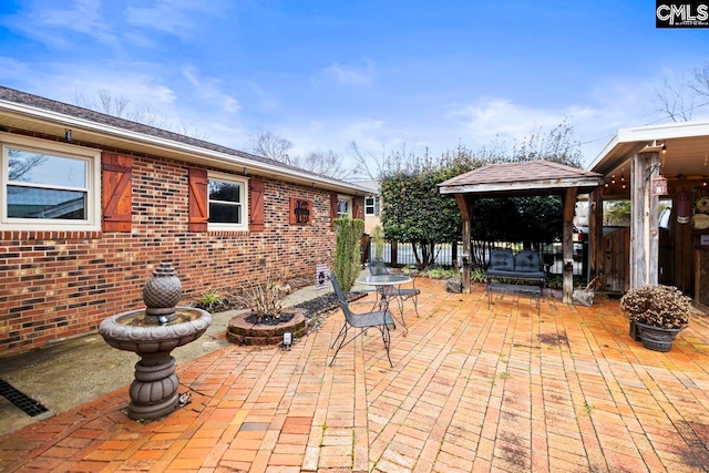 view of patio / terrace with a gazebo