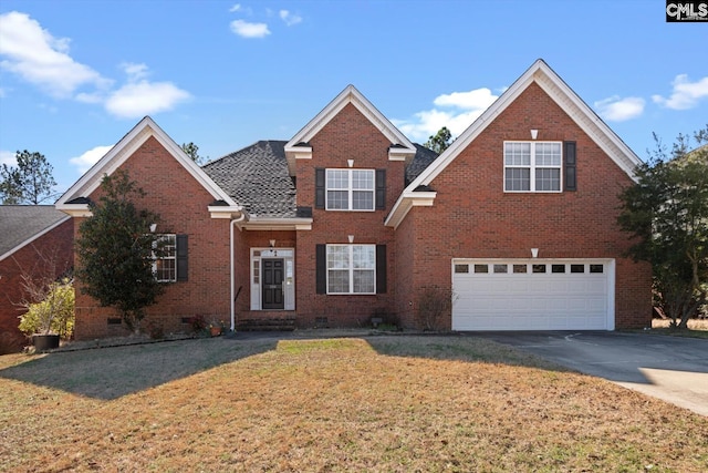 front of property with a garage and a front yard