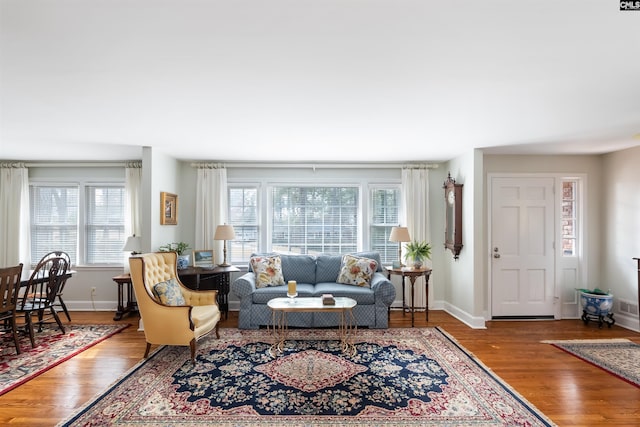 living room featuring hardwood / wood-style floors