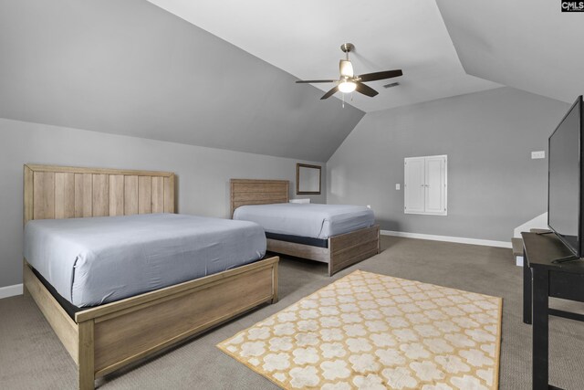 345 Amstar Rd, Columbia, SC 29212 - bedroom featuring carpet floors, baseboards, visible vents, and lofted ceiling