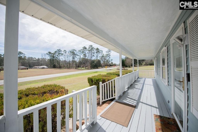 wooden deck with covered porch