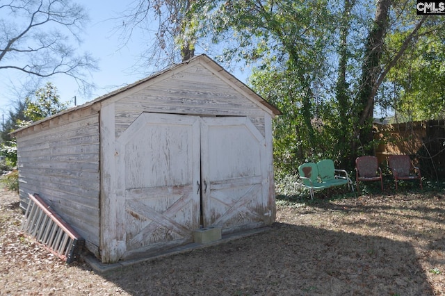 view of shed