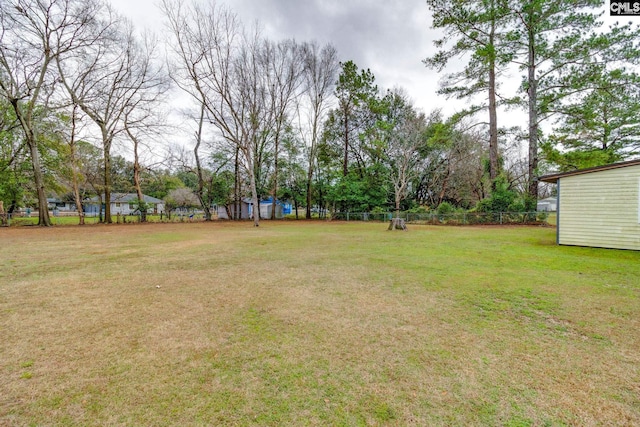 view of yard with fence