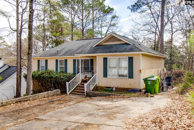 view of front facade featuring a shingled roof