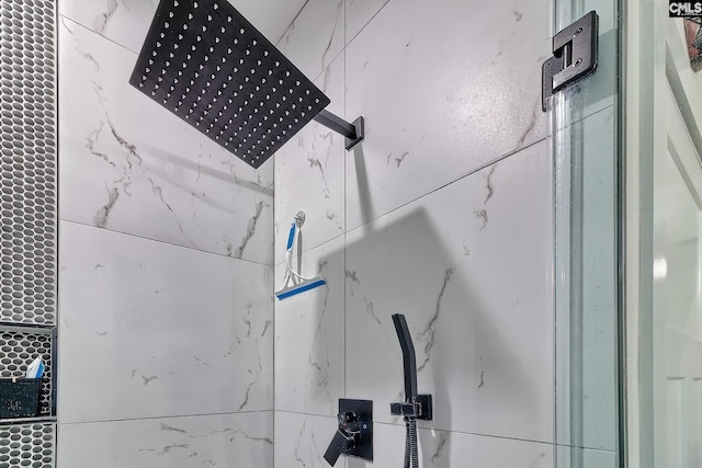 interior details with tiled shower