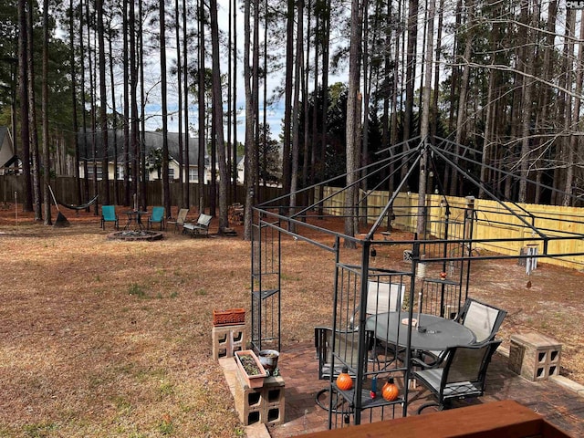 view of yard with fence