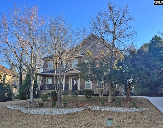 view of front of home featuring covered porch