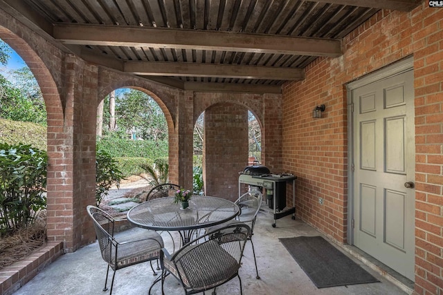 view of patio featuring outdoor dining space