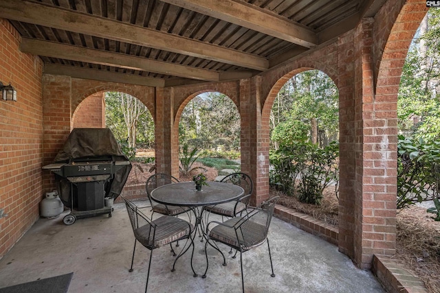 view of patio / terrace with outdoor dining space and area for grilling