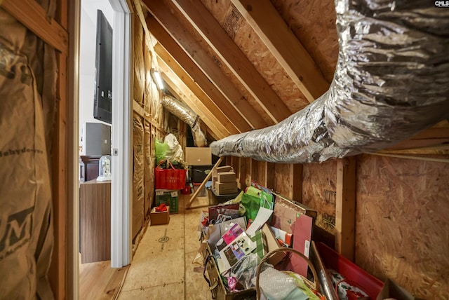 view of unfinished attic