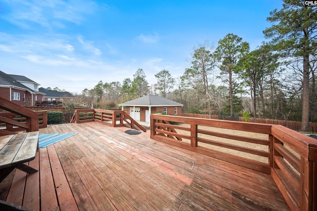 wooden deck with fence