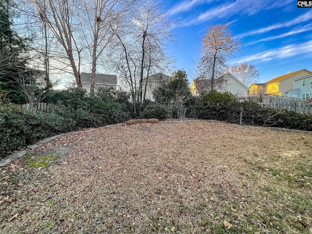 view of yard featuring fence