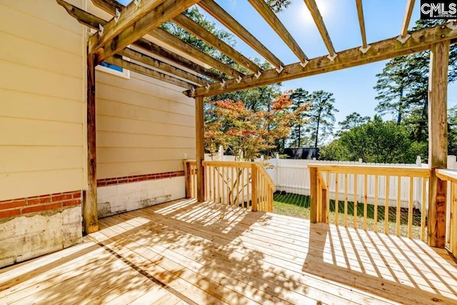 wooden deck with fence