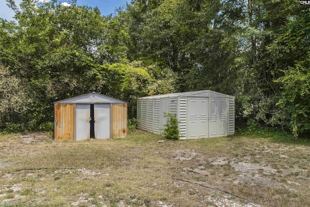 view of shed