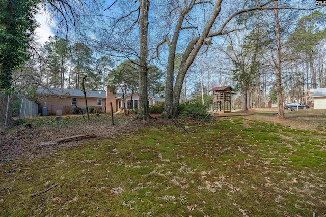 view of yard with fence