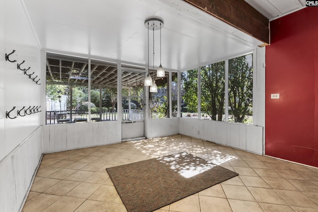 view of unfurnished sunroom