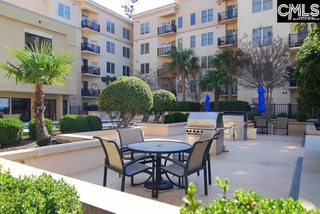 view of community featuring a patio