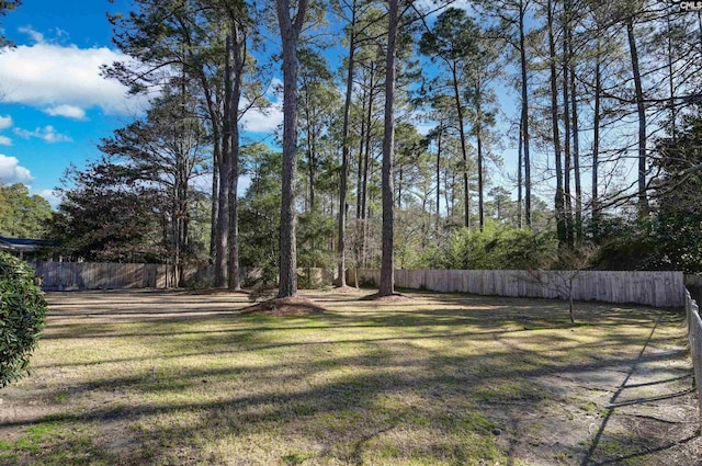 view of yard featuring fence