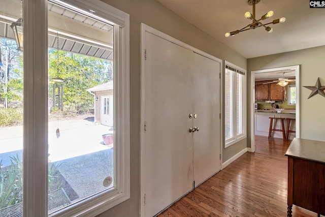 foyer entrance featuring wood finished floors