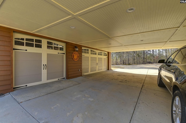 garage with a carport