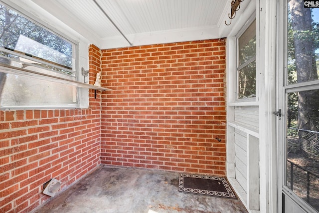 view of unfurnished sunroom