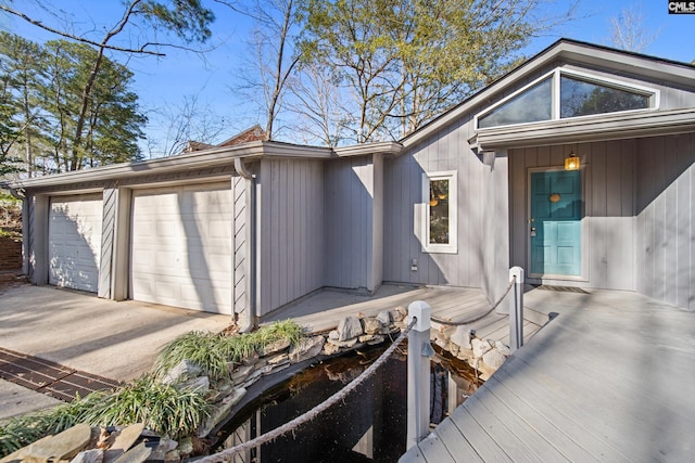 exterior space with an attached garage