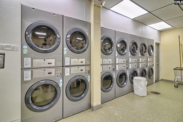 common laundry area featuring washing machine and dryer and stacked washer and clothes dryer