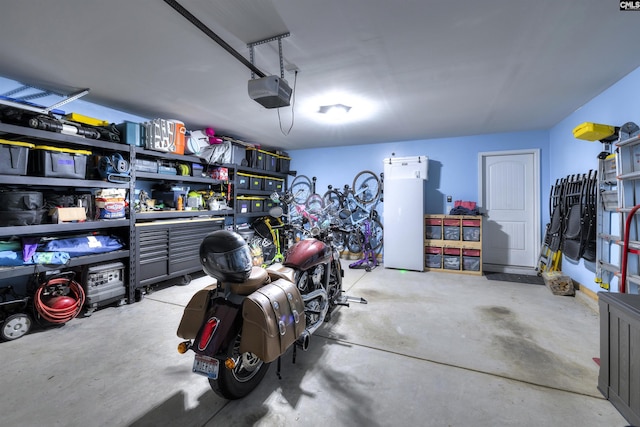 garage featuring a garage door opener