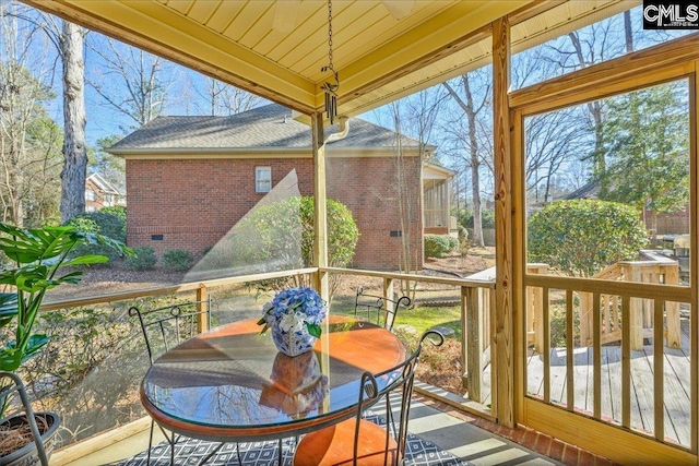 sunroom / solarium with a wealth of natural light