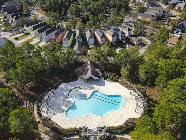 aerial view featuring a residential view